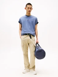 Tommy Jeans T-Shirt taubenblau/weiß