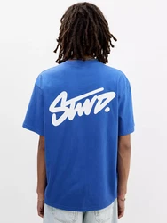 Pull&Bear T-Shirt 'STWD' blau/weiß