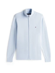 TOMMY HILFIGER Strickjacke Essential hellblau