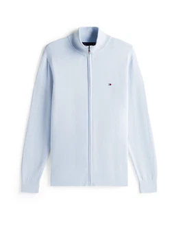 TOMMY HILFIGER Strickjacke Essential hellblau