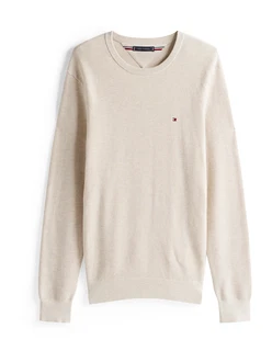 TOMMY HILFIGER Pullover 'ESSENTIAL' STEUERKREUZ cappuccino TOMMY HILFIGER Pullover 'ESSENTIAL' STEUERKREUZ cappuccino