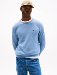 TOMMY HILFIGER Pullover 'ESSENTIAL' STEUERKREUZ hellblau