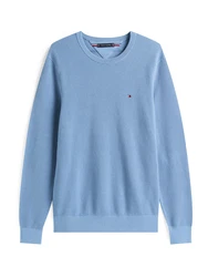 TOMMY HILFIGER Pullover 'ESSENTIAL' STEUERKREUZ hellblau