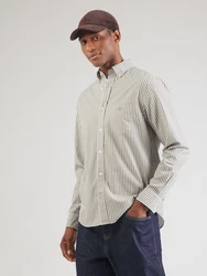 Gant Langarmhemd REG POPLIN STRIPE SHIRT oliv/weiß