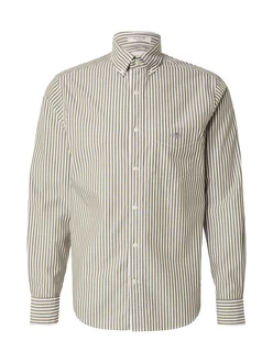 Gant Langarmhemd REG POPLIN STRIPE SHIRT oliv/weiß