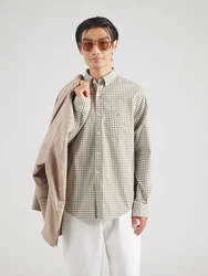 Gant Langarmhemd khaki/weiß