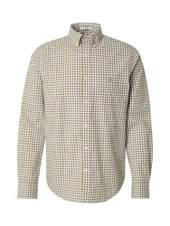 Gant Langarmhemd khaki/weiß