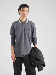 BOSS Poloshirt 'Plisy' gelb/dunkelgrau/weiß