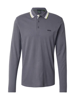 BOSS Poloshirt 'Plisy' gelb/dunkelgrau/weiß