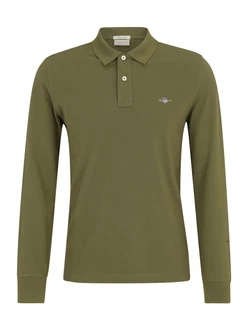 GANT Shirt Poloshirt (1-tlg) oliv GANT Shirt Poloshirt (1-tlg) oliv