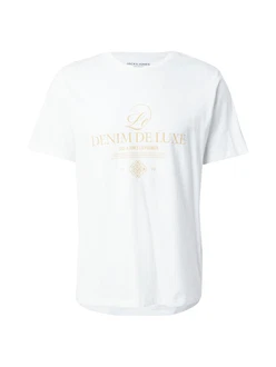 Jack & Jones Premium T-Shirt 'JPRBLUJAYCE' camel/weiß