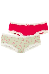 Kalhotky světle zelená / červená / bílá