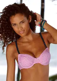 Horní díl plavek 'Florida' pink / černá / bílá