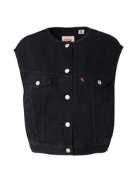 LEVI'S Brezrokavnik 'Collarless Shrunken '90s Trucker Vest' črn denim