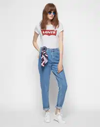LEVI'S Tričko 'The Perfect Tee' červená / offwhite