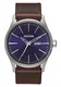 Nixon Armbanduhr ''''Sentry Leather'''' blau / braun / silber