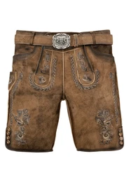 Trachtenlederhose mit Stickerei braun