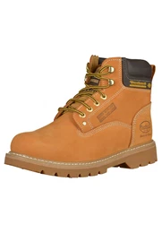 Schnürboots hellbraun / schwarz / gelb