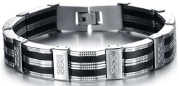 FIRETTI Armband silber / schwarz