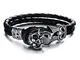 FIRETTI Armband mit Zirkonia Totenkopf schwarz / silber
