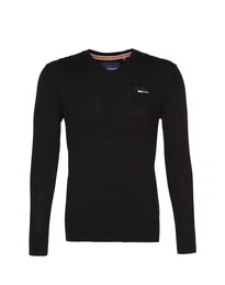 Superdry Pullover mit Kaschmir-Anteil schwarz