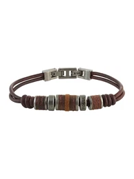Armband silber / dunkelbraun / hellbraun
