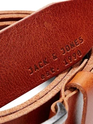 JACK & JONES Gürtel JJIPAUL JJLEATHER BELT NOOS rostbraun/silber