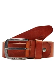 JACK & JONES Gürtel JJIPAUL JJLEATHER BELT NOOS rostbraun/silber