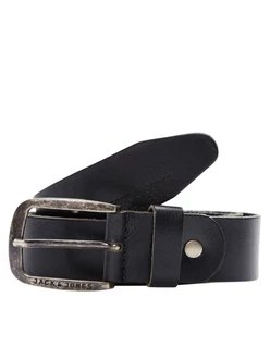 JACK & JONES Gürtel JJIPAUL JJLEATHER BELT NOOS schwarz