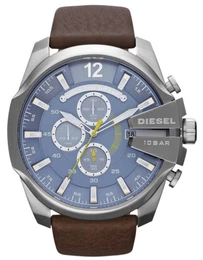 Armbanduhr ''''MEGA CHIEF'''' blau / dunkelbraun / gelb / silber