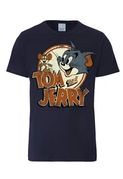 T-Shirt Tom und Jerry marine / rostbraun / dunkelgrau