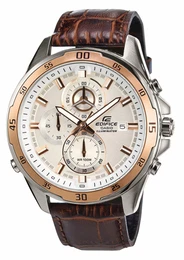 CASIO Edifice Chronograph kastanienbraun / rosegold / silber