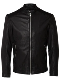 SELECTED HOMME Lederjacke NHILL schwarz