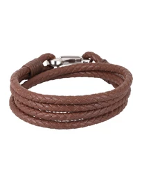 ROYAL-EGO Geflochtenes Lederarmband braun