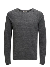 JACK & JONES Raglan-Pullover Waffel-Webung graumeliert