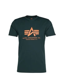 T-Shirt dunkelgrn / orange