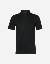 Poloshirt im Flammgarn-Design schwarz