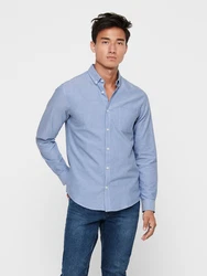 ONLY & SONS Langarmhemd ONSALVARO SLIM LS OXFORD SHIRT NOOS rauchblau