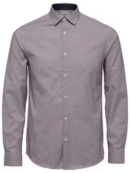 SELECTED HOMME Hemd SLHMark Mark dunkelblau/dunkelrot/wei