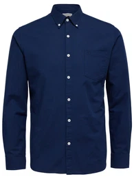 SELECTED HOMME Oxford-Langarmhemd dunkelblau