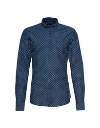 SCOTCH & SODA Hemd Ams Blauw slim fit shirt dunkelblau