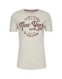 TOM TAILOR T-Shirt beigemeliert / burgunder