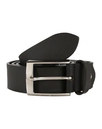 Gürtel aus mattem Leder 3.5cm schwarz