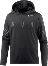 NIKE Dry Miler Laufhoodie Herren silbergrau / schwarz
