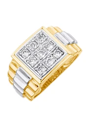FIRETTI Ring / Siegelring mit Zirkonia gold