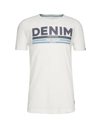 TOM TAILOR DENIM T-Shirt crewneck tee with print creme