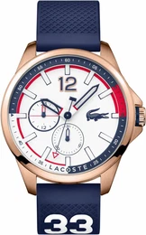 LACOSTE Lacoste Multifunktionsuhr 2010902 dunkelblau / rosegold / rot / weiß