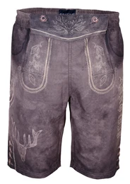 Trachtenbadehose in Lederhosen-Optik flieder