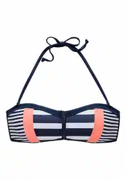 Horní díl plavek námořnická modř / meruňková / bílá