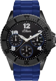 S.Oliver RED LABEL Multifunktionsuhr SO-3295-PM dunkelblau / schwarz / weiß